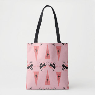 Mitte des Jahrhunderts modern: rosa Korallenmuster Tasche
