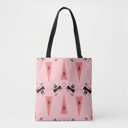 Mitte des Jahrhunderts modern: rosa Korallenmuster Tasche (Vorderseite)
