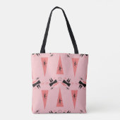 Mitte des Jahrhunderts modern: rosa Korallenmuster Tasche (Rückseite)