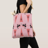 Mitte des Jahrhunderts modern: rosa Korallenmuster Tasche (Von Nahem)