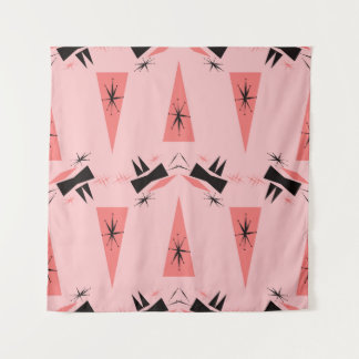 Mitte des Jahrhunderts modern: rosa Korallenmuster Wandteppich