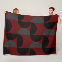 Mitte des Jahrhunderts Modern Rot Schwarz und Grau Fleecedecke