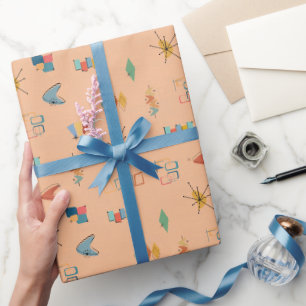 Mitte des Jahrhunderts modern strukturiert hellora Geschenkpapier