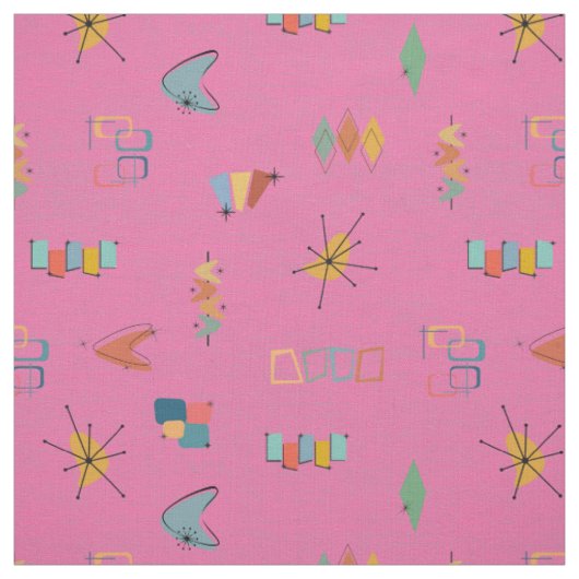 Mitte des Jahrhunderts modern strukturierte rosa Stoff (Muster)