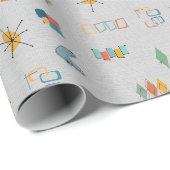 Mitte des Jahrhunderts modern strukturiertes hellg Geschenkpapier (Rolleneckpunkt)
