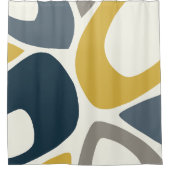 Mitte des Jahrhunderts Moderne Abstrakte Formen 2 Duschvorhang (Vorderseite)