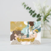 Mitte des Jahrhunderts Moderne Abstrakte Kunst Fan Postkarte (Stehend Vorderseite)