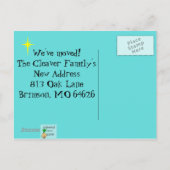 Mitte des Jahrhunderts Moderne Adressenänderung Po Ankündigungspostkarte (Rückseite)
