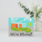 Mitte des Jahrhunderts Moderne Adressenänderung Po Ankündigungspostkarte (Stehend Vorderseite)