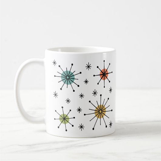 Mitte-des-Jahrhunderts Moderne Atomare Sternenexpl Kaffeetasse (Links)