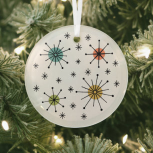 Mitte des Jahrhunderts Moderne Atomare Sternenexpl Ornament Aus Glas
