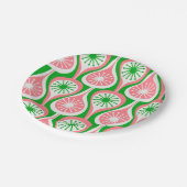 Mitte des Jahrhunderts moderne Atomtropfen Muster Pappteller (Schrägansicht)