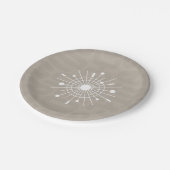 Mitte des Jahrhunderts Moderne Atomweihnachtssnowf Pappteller (Schrägansicht)