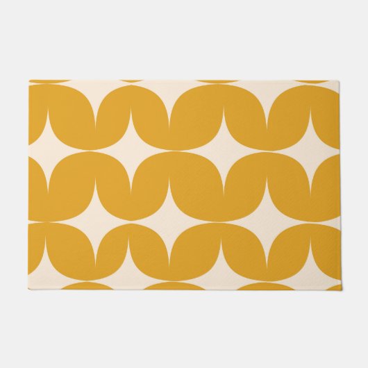 Mitte des Jahrhunderts moderne beige Sternenexplos Fußmatte (Vorderseite)