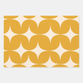 Mitte des Jahrhunderts moderne beige Sternenexplos Geschenkpapier Set (Vorderseite 2)