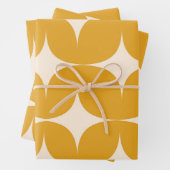 Mitte des Jahrhunderts moderne beige Sternenexplos Geschenkpapier Set (Beispiel)