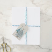 Mitte des Jahrhunderts Moderne Blue Silver Weihnac Geschenkanhänger (Mit Garn)