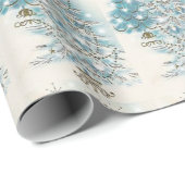 Mitte des Jahrhunderts Moderne Blue Silver Weihnac Geschenkpapier (Rolleneckpunkt)