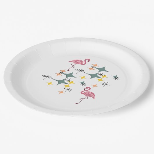 Mitte des Jahrhunderts Moderne Eames Atomzeitalter Pappteller (Schrägansicht)