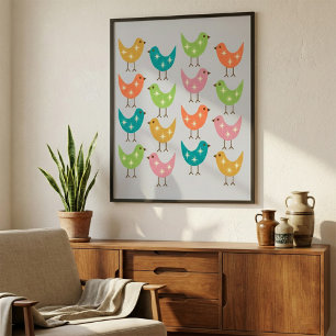 Mitte des Jahrhunderts moderne farbenfrohe atomare Poster