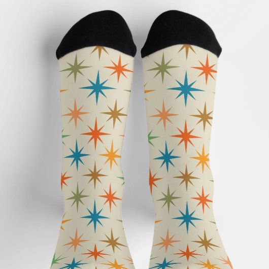 Mitte des Jahrhunderts moderne farbenfrohe atomare Socken (Oben)