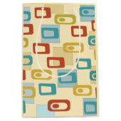 Mitte des Jahrhunderts Moderne fröhliche Geo Pod M Mittlere Geschenktüte (Vorderseite)