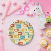 Mitte des Jahrhunderts Moderne fröhliche Geo Pod M Pappteller (Party)