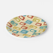 Mitte des Jahrhunderts Moderne fröhliche Geo Pod M Pappteller (Schrägansicht)