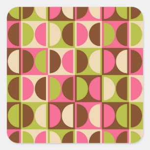 Mitte des Jahrhunderts Moderne geometrische abstra Quadratischer Aufkleber