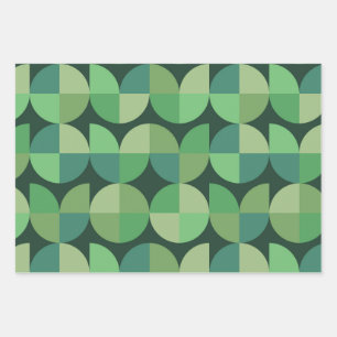 Mitte des Jahrhunderts Moderne geometrische Formen Geschenkpapier Set
