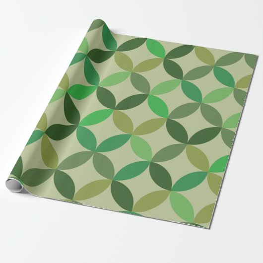 Mitte des Jahrhunderts Moderne Geometrische Grüne Geschenkpapier (Ungerollt)