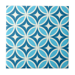 Mitte des Jahrhunderts moderne geometrische Marine Fliese