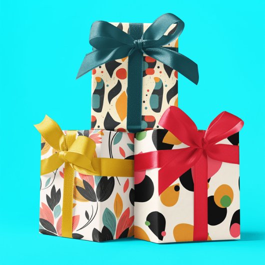 Mitte des Jahrhunderts Moderne  Geschenkpapier Set
