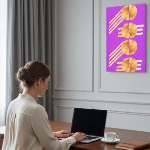 Mitte des Jahrhunderts Moderne Goldene Geometrisch Leinwanddruck