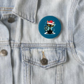 Mitte des Jahrhunderts moderne Katzen-Weihnachtsma Button (Beispiel)