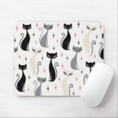 Mitte des Jahrhunderts Moderne Katzenmauspad Retro Mousepad (Mit Mouse)