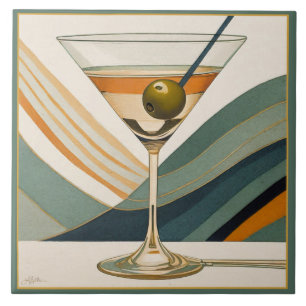 Mitte des Jahrhunderts Moderne Martini Cocktail St Fliese