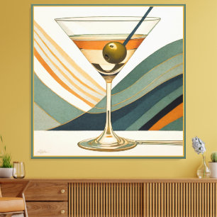Mitte des Jahrhunderts Moderne Martini Cocktail St Leinwanddruck