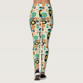 Mitte des Jahrhunderts Moderne Muster Farbige Retr Leggings (Rückseite)