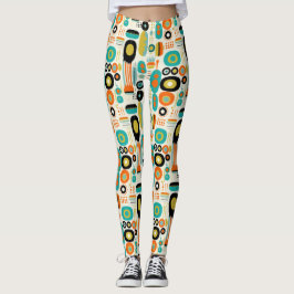 Mitte des Jahrhunderts Moderne Muster Farbige Retr Leggings