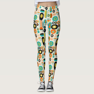 Mitte des Jahrhunderts Moderne Muster Farbige Retr Leggings