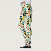 Mitte des Jahrhunderts Moderne Muster Farbige Retr Leggings (Links)