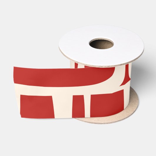 Mitte des Jahrhunderts moderne Piquet Retro-Muster Satinband (Spule)