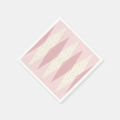 Mitte des Jahrhunderts Moderne rosa Raute Papier T Serviette (Ecke)