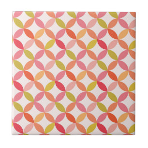 Mitte des Jahrhunderts moderne rosa rote orange Kr Fliese