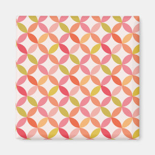 Mitte des Jahrhunderts moderne rosa rote orange Kr Magnet