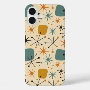 Mitte des Jahrhunderts moderne Sternenburst-Muster iPhone 16 Plus Hülle