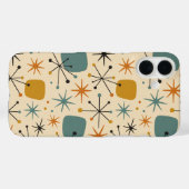Mitte des Jahrhunderts moderne Sternenburst-Muster Case-Mate iPhone Hülle (Rückseite (Horizontal))