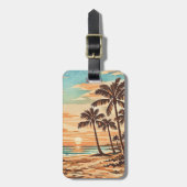 Mitte des Jahrhunderts moderne Strand Hawaii Sonne Gepäckanhänger (Vorderseite vertikal)