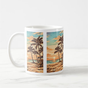 Mitte des Jahrhunderts moderne Strand Hawaii Sonne Kaffeetasse